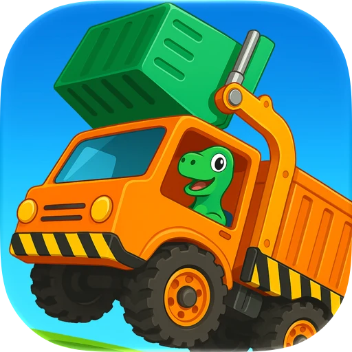 Dinosaur Garbage Truck Games app icon