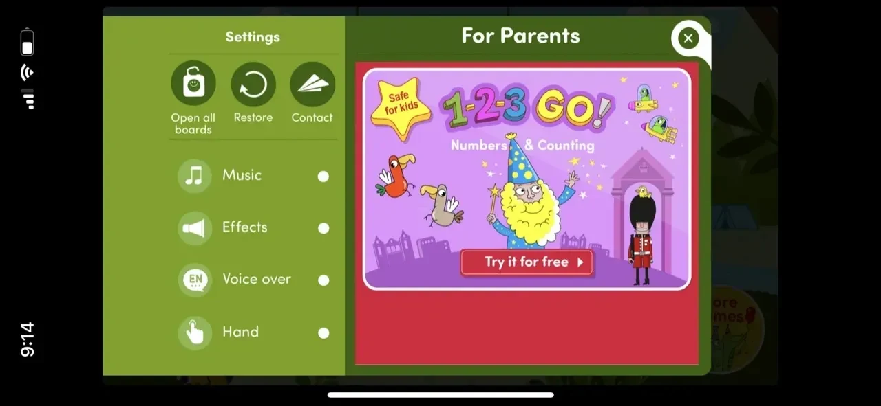 123 Toddler games paywall screen