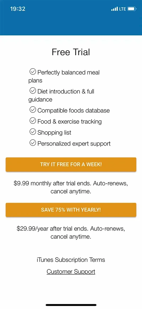 17 Day Diet Meal Plan paywall screen