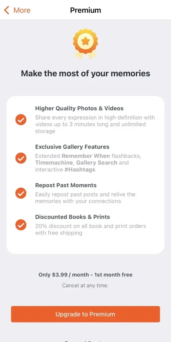 23snaps paywall screen