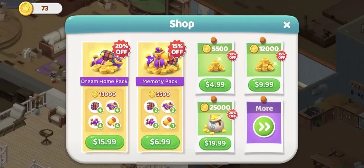 Dream Home Match 3 Puzzles paywall screen