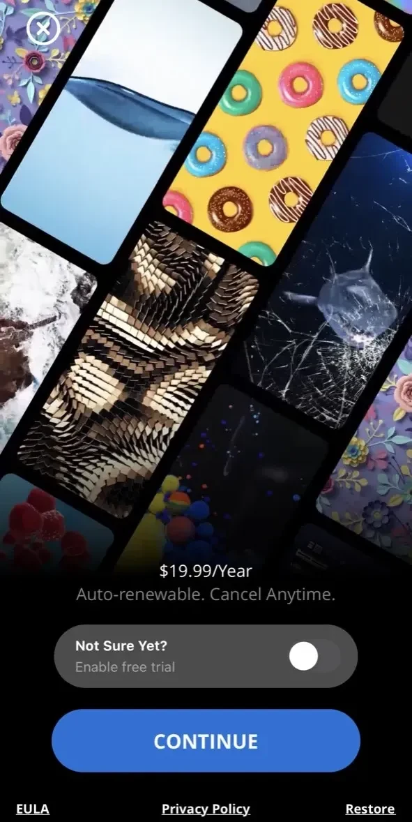 3D Live Wallpaper paywall screen