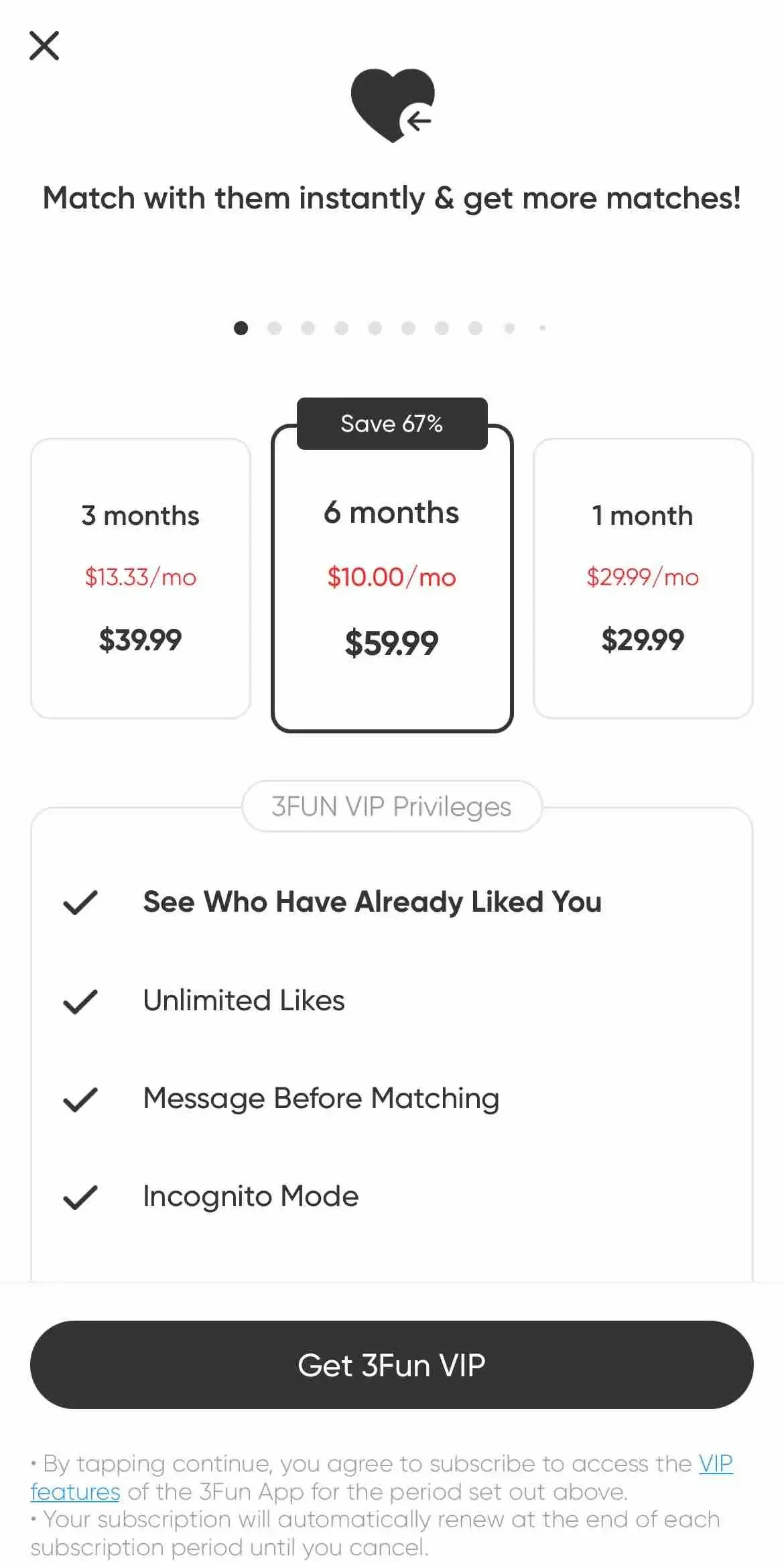3Fun paywall screen