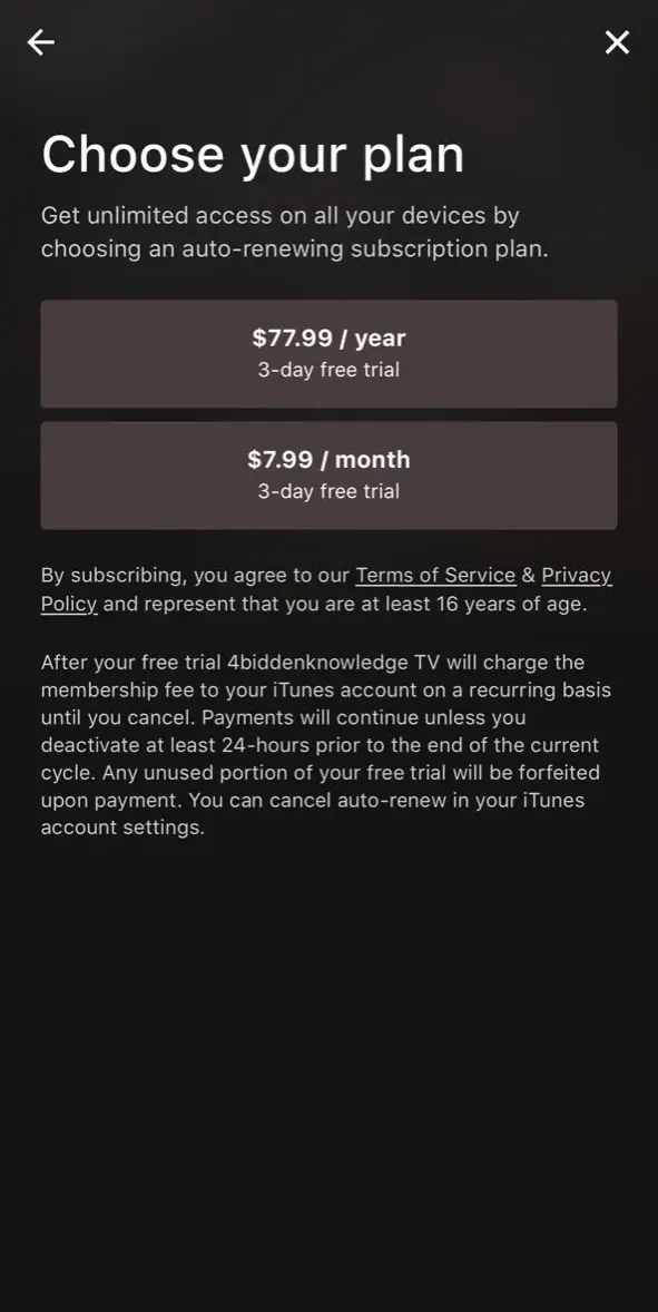4 bidden knowledge TV paywall screen