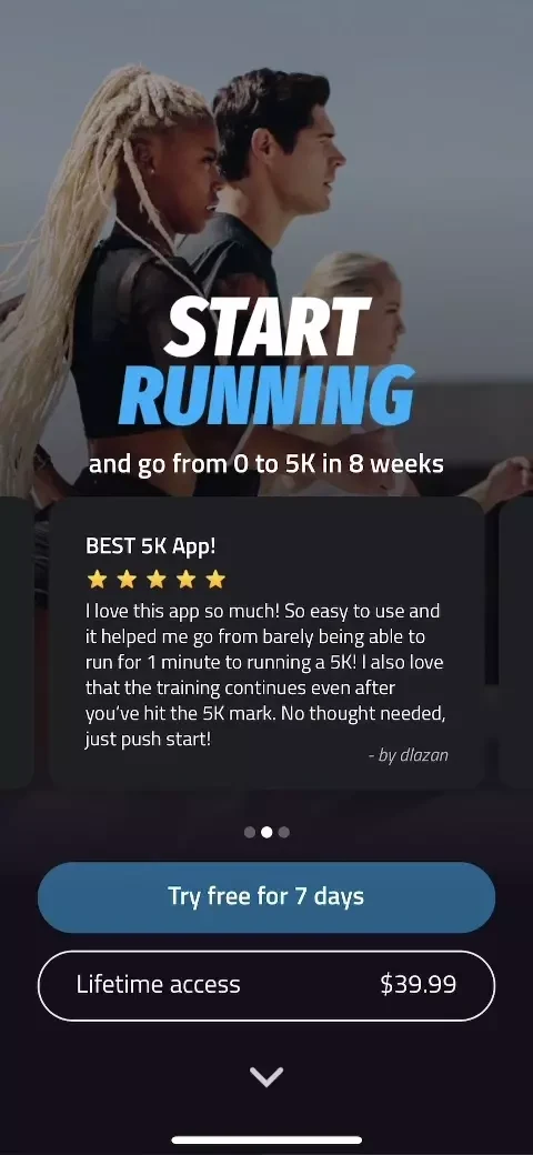 5K Runner paywall screen