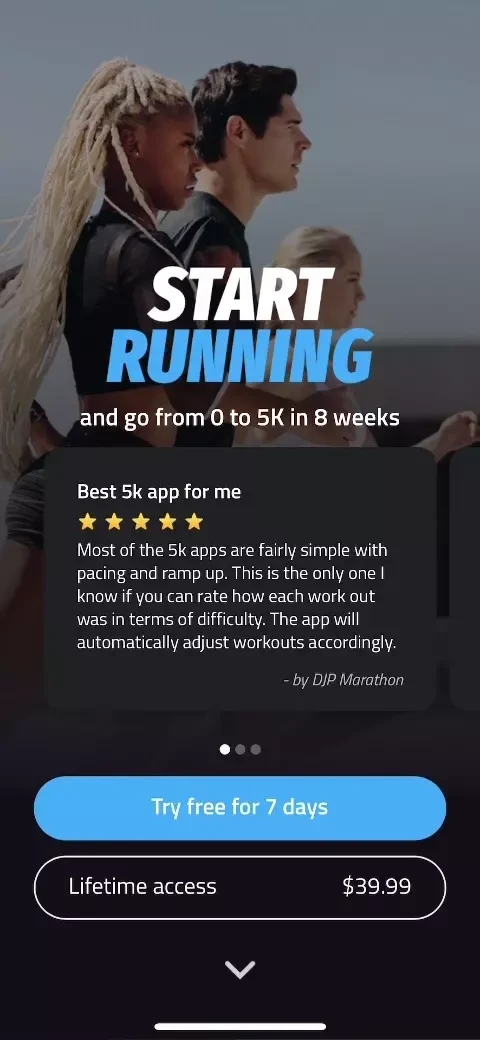 5K Runner paywall screen