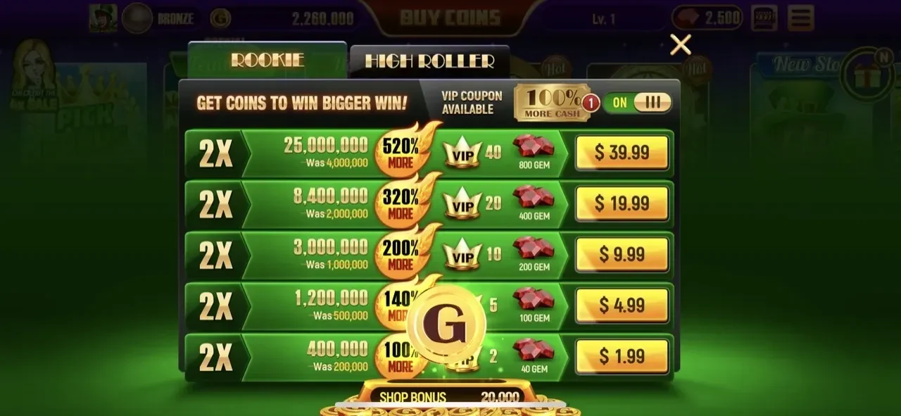777 Real Vegas Casino Slots paywall screen