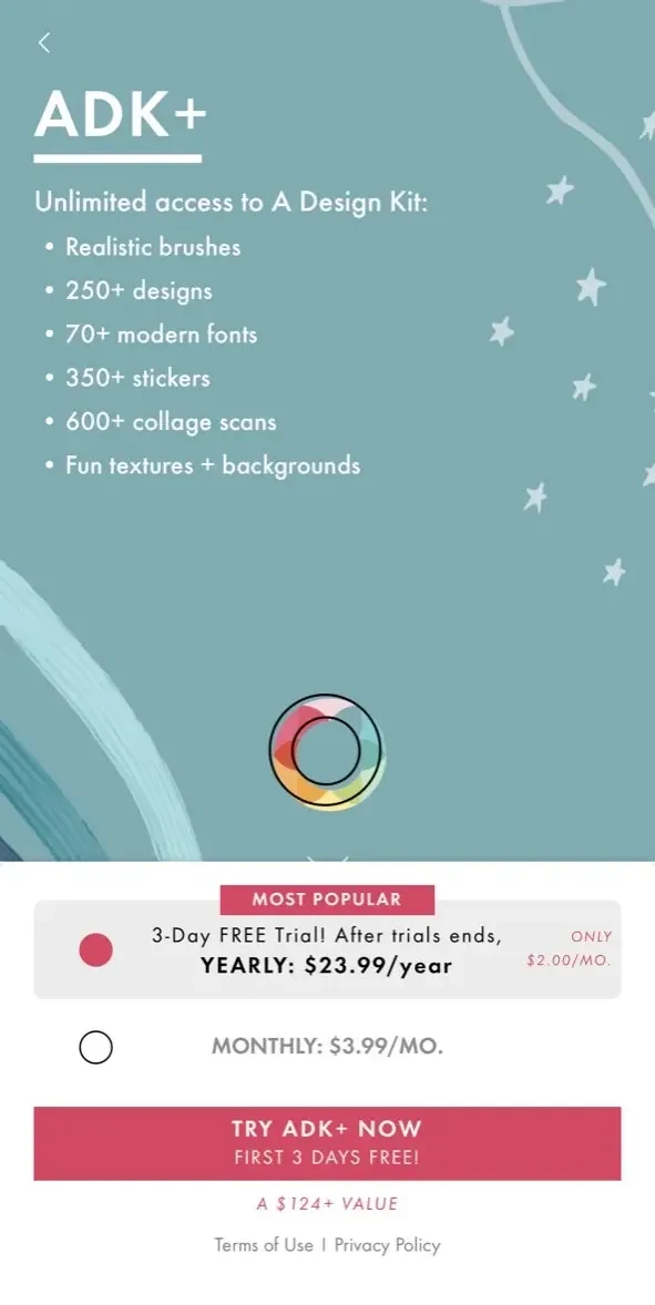 A Design Kit paywall screen