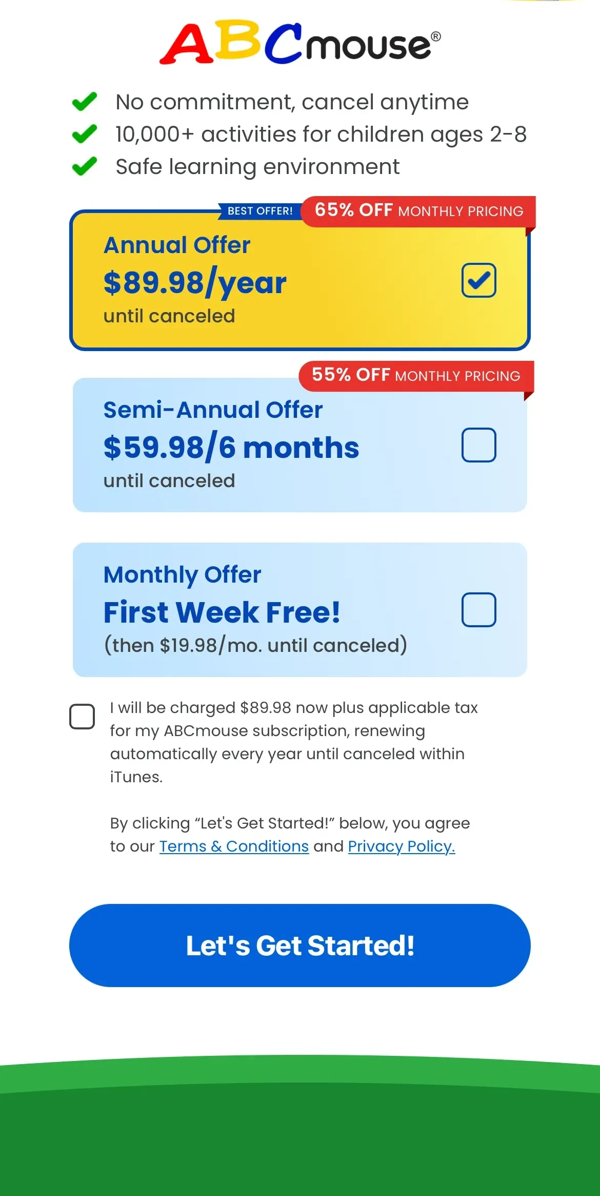 ABCmouse paywall screen