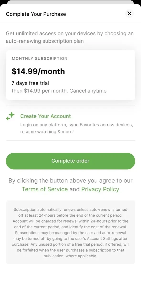 Abundance Plus paywall screen
