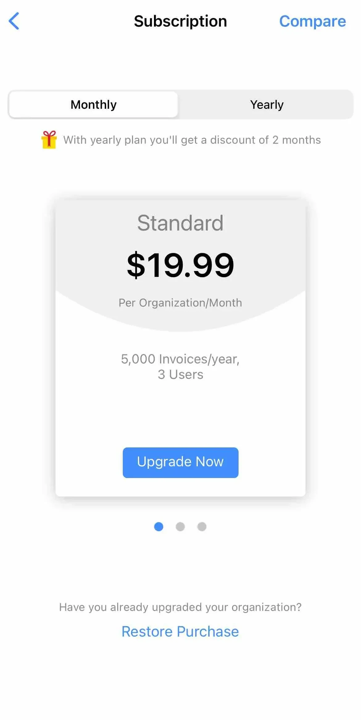 Accounting App paywall screen