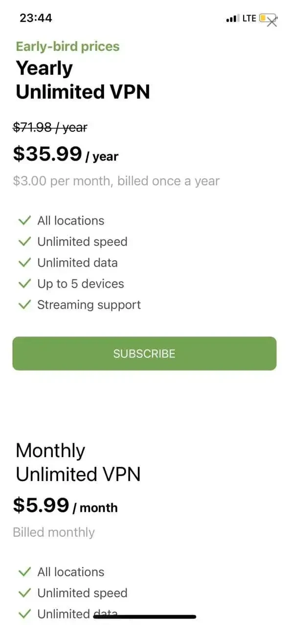 AdGuard VPN paywall screen