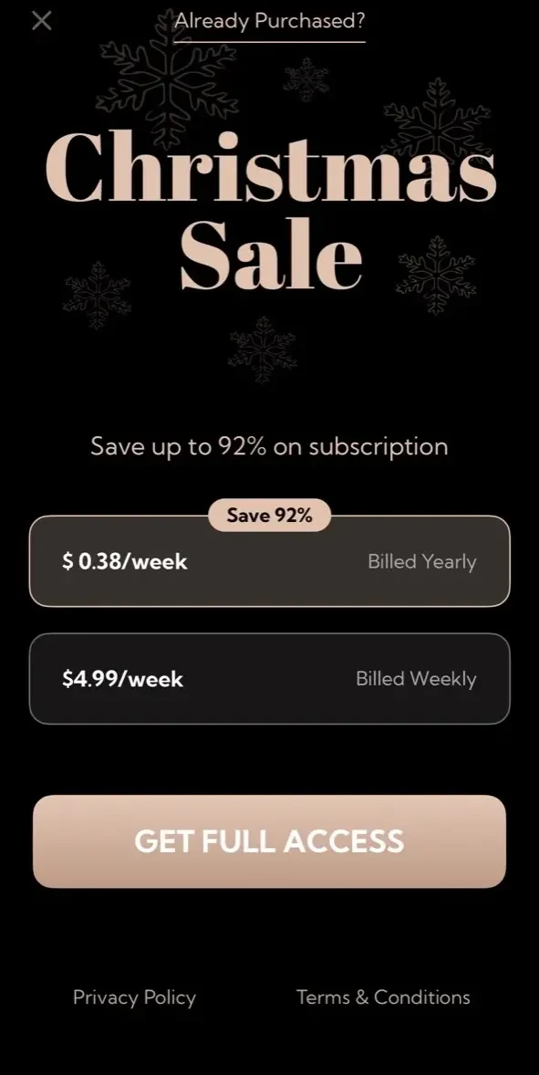 aesthetic kit paywall screen