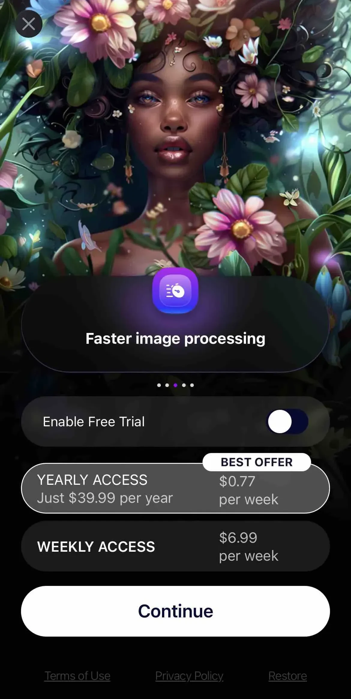 AI Photo Generator paywall screen