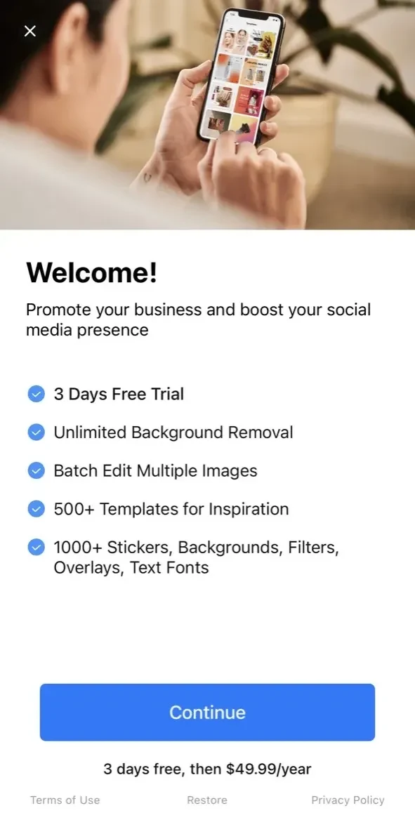 AI Photo Generator paywall screen