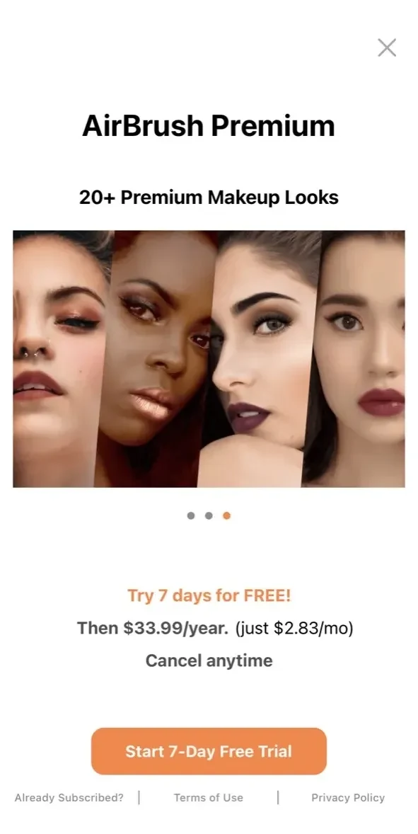 AirBrush AI  Editor paywall screen