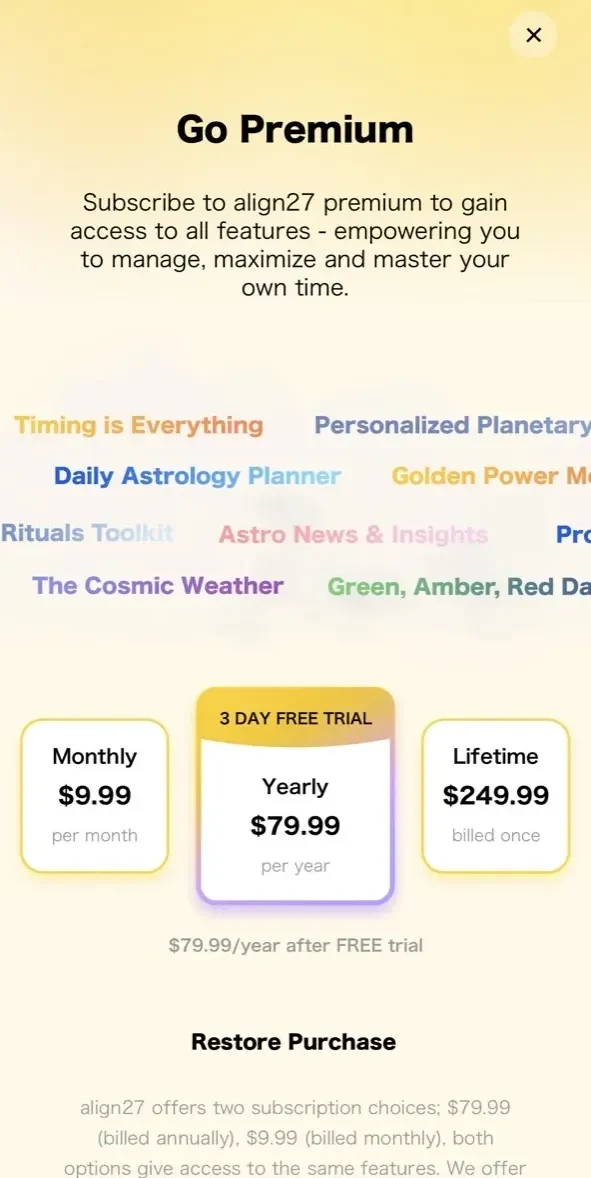 align27 Vedic Astrology Guide paywall screen