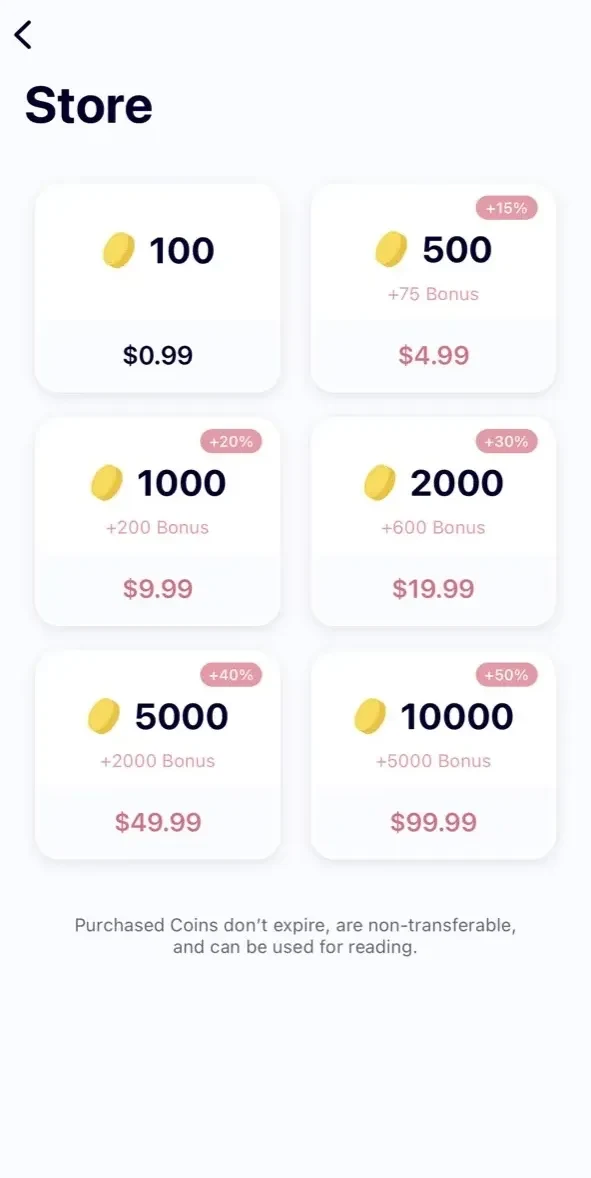 AlphaNovel paywall screen