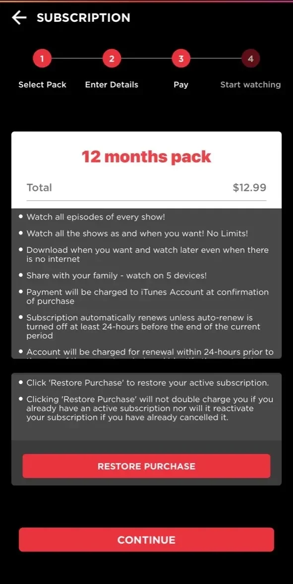 ALTT paywall screen