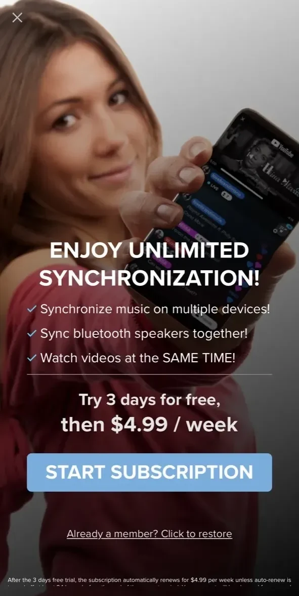 AmpMe paywall screen