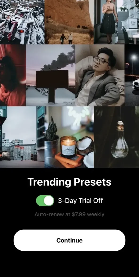 App Presets paywall screen