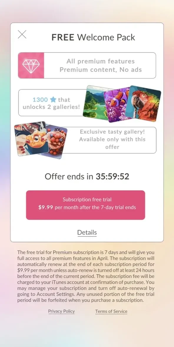 April paywall screen
