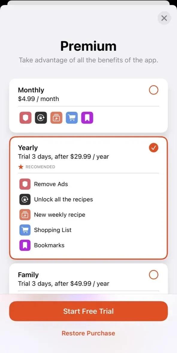 Arabesk paywall screen