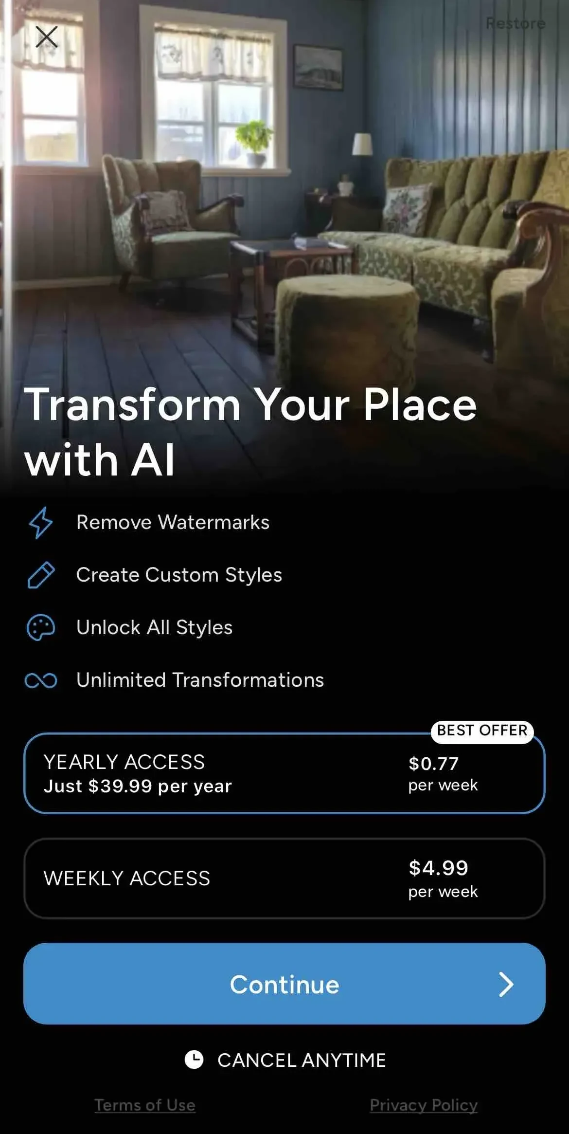 Arch paywall screen