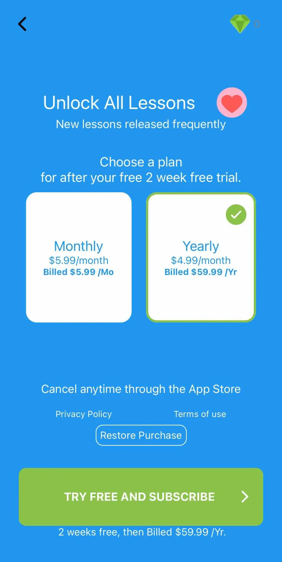 ASL Sign Language Pocket Sign paywall screen