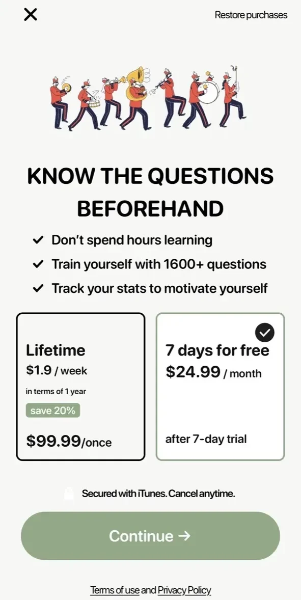 ASVAB paywall screen