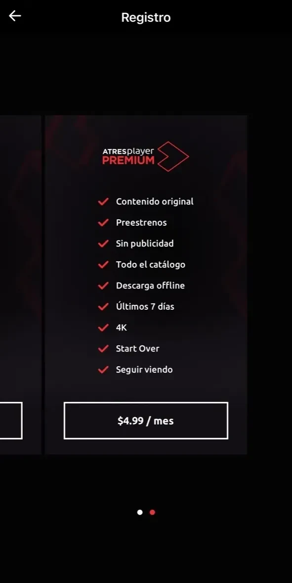 atresplayer paywall screen