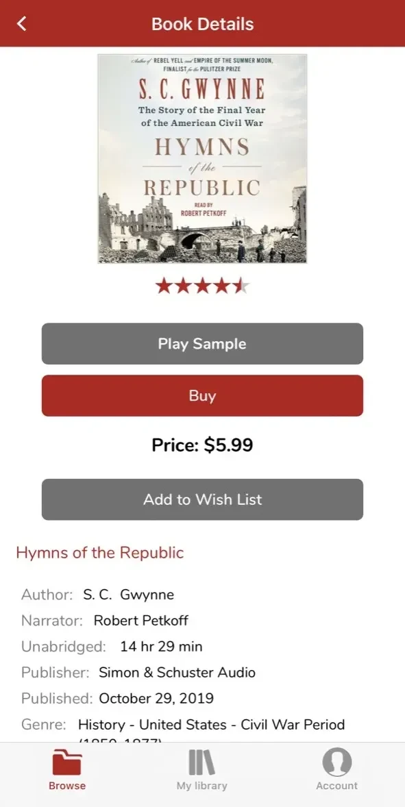 Audiobooks Now Audio Books paywall screen