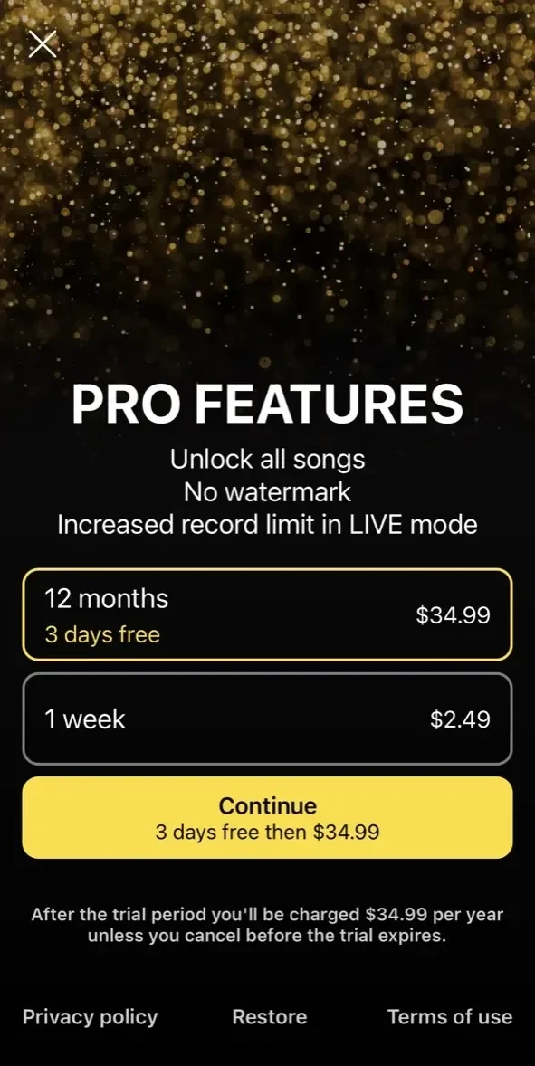 Avatarify paywall screen