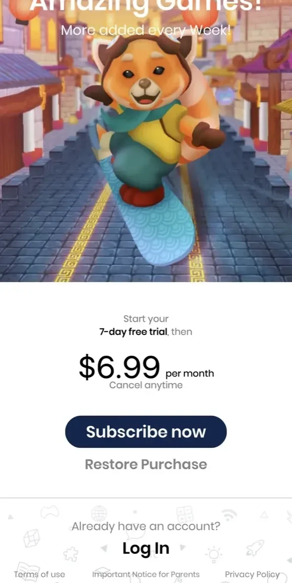 Azoomee paywall screen