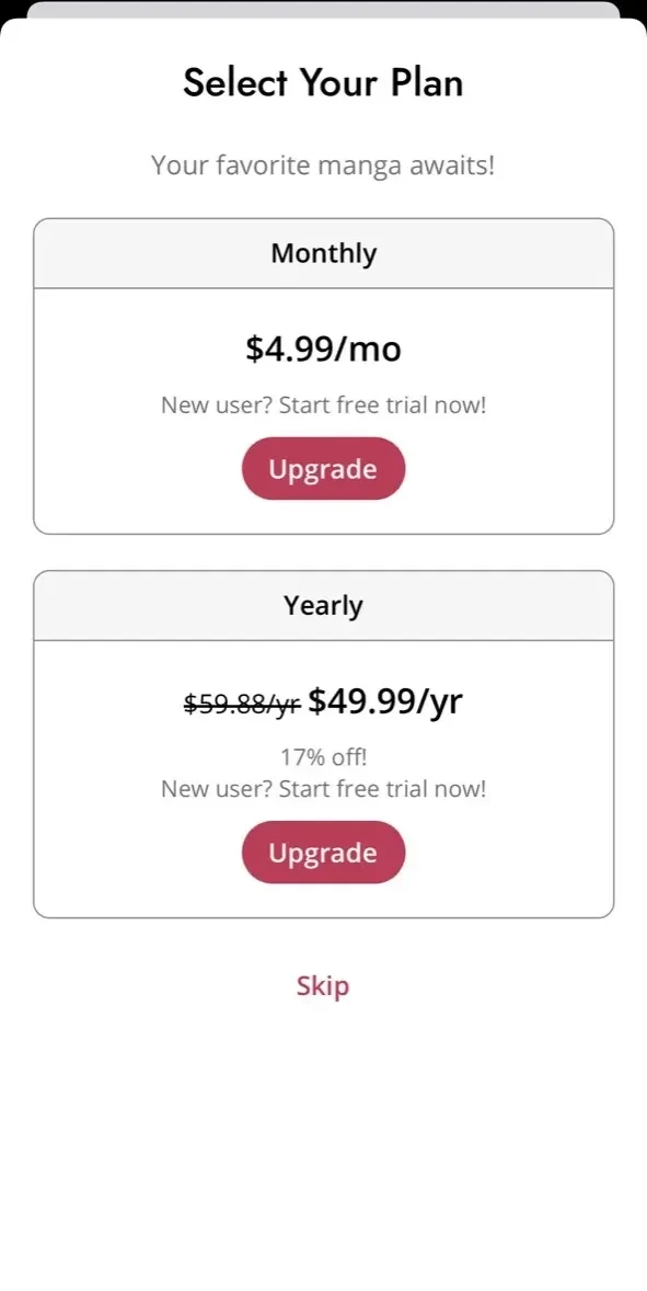 Azuki paywall screen