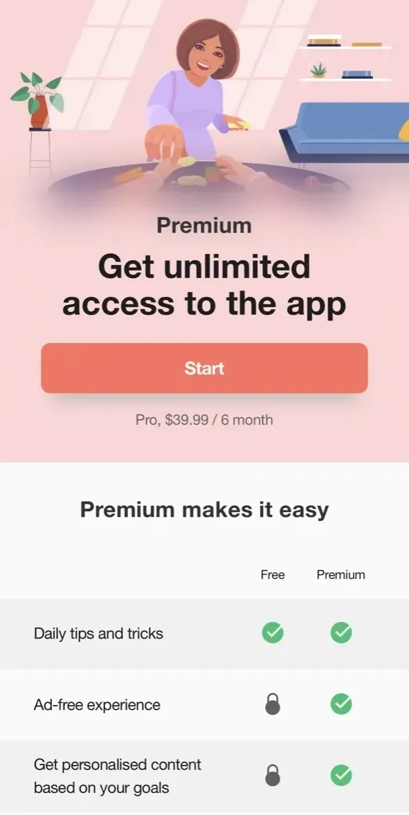 Baby Led Weaning Recipe App paywall screen