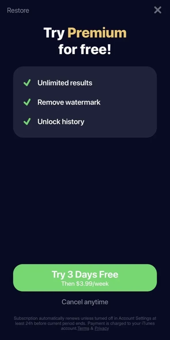 BabyLab paywall screen