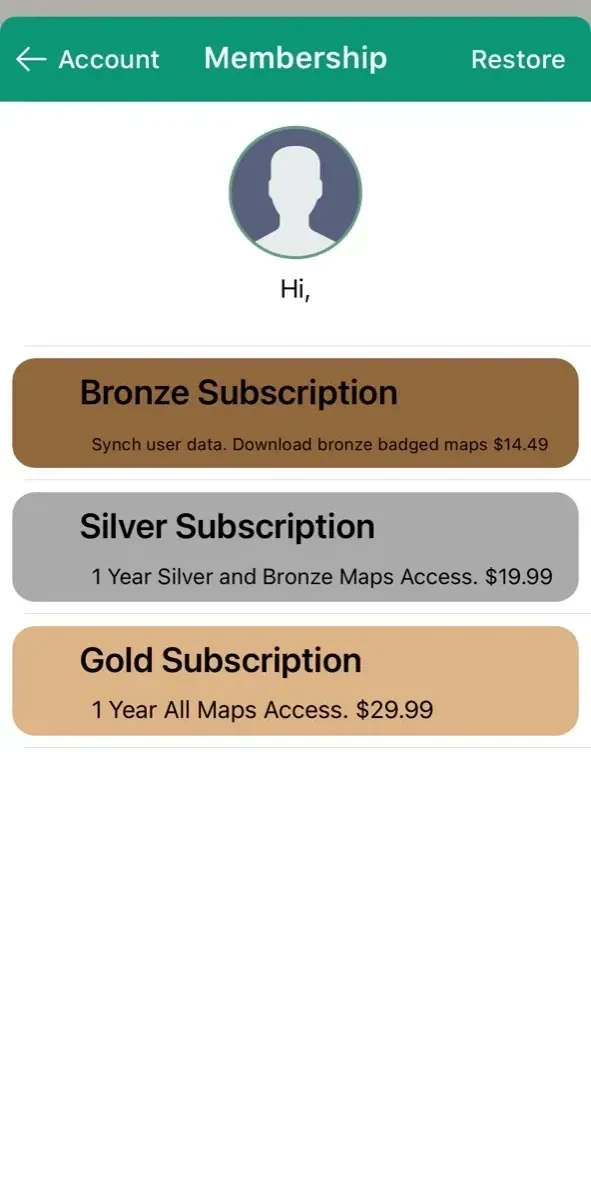 BackCountry Navigator XE paywall screen