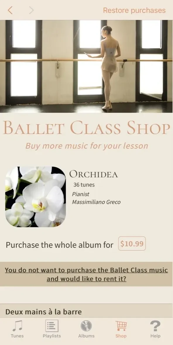 Ballet Class paywall screen