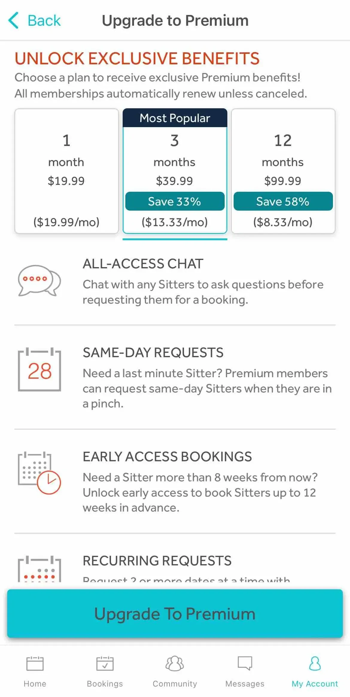 Bambino paywall screen