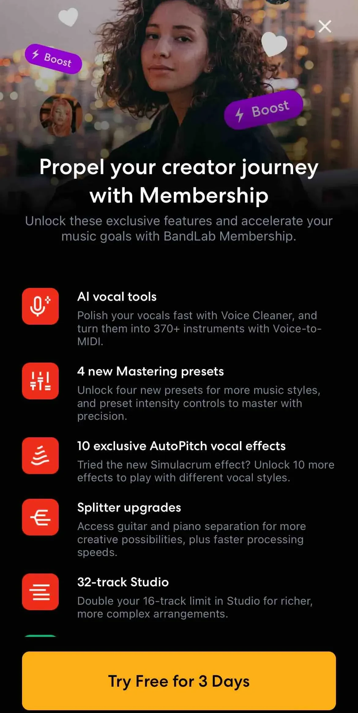 BandLab paywall screen