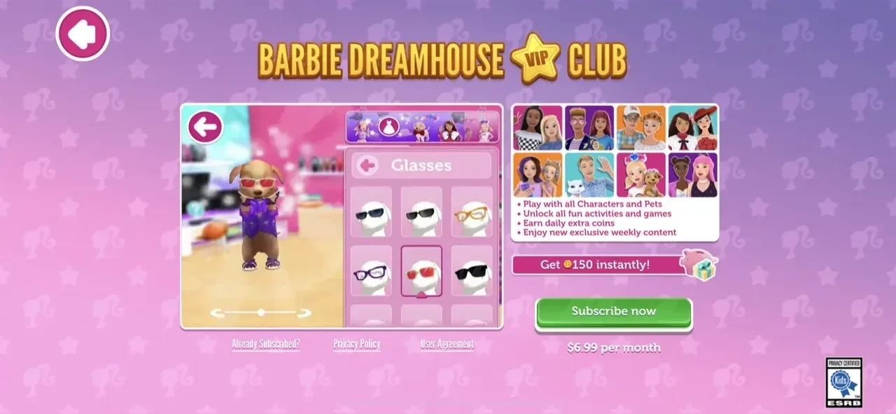 Barbie Dreamhouse Adventures paywall screen