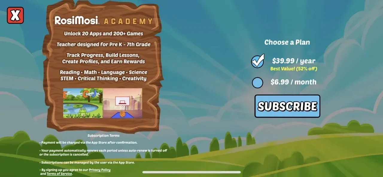 Barnyard Games For Kids paywall screen