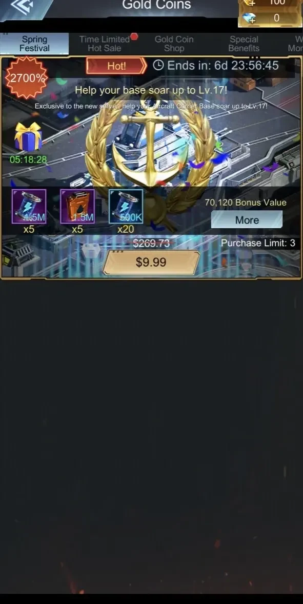 Battle Warship paywall screen
