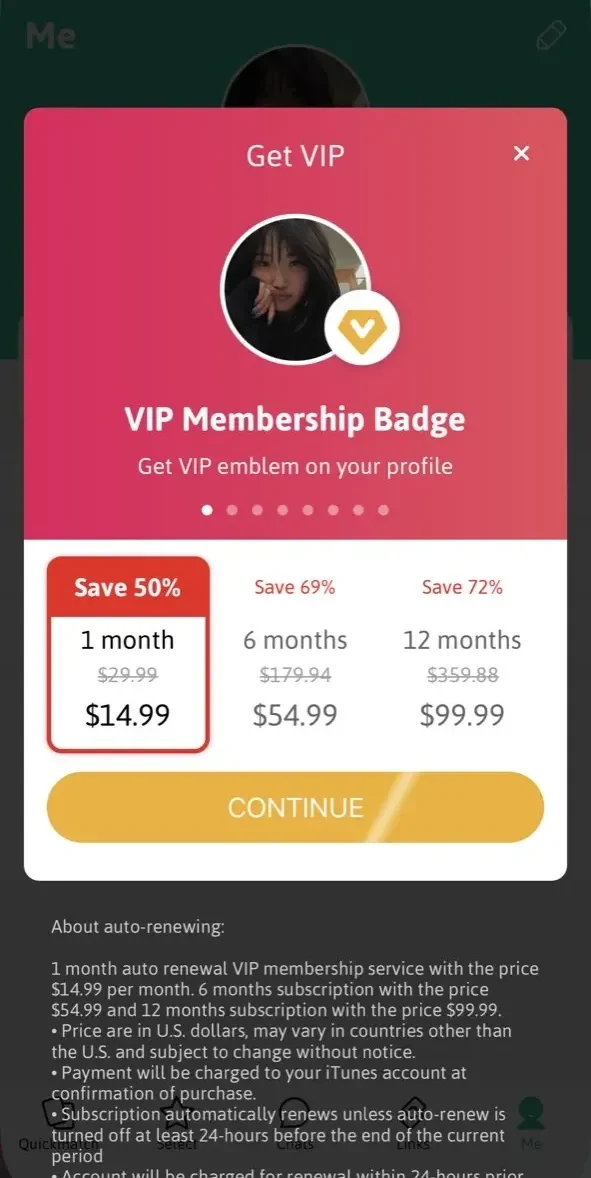 BBW Dating & Hookup App paywall screen