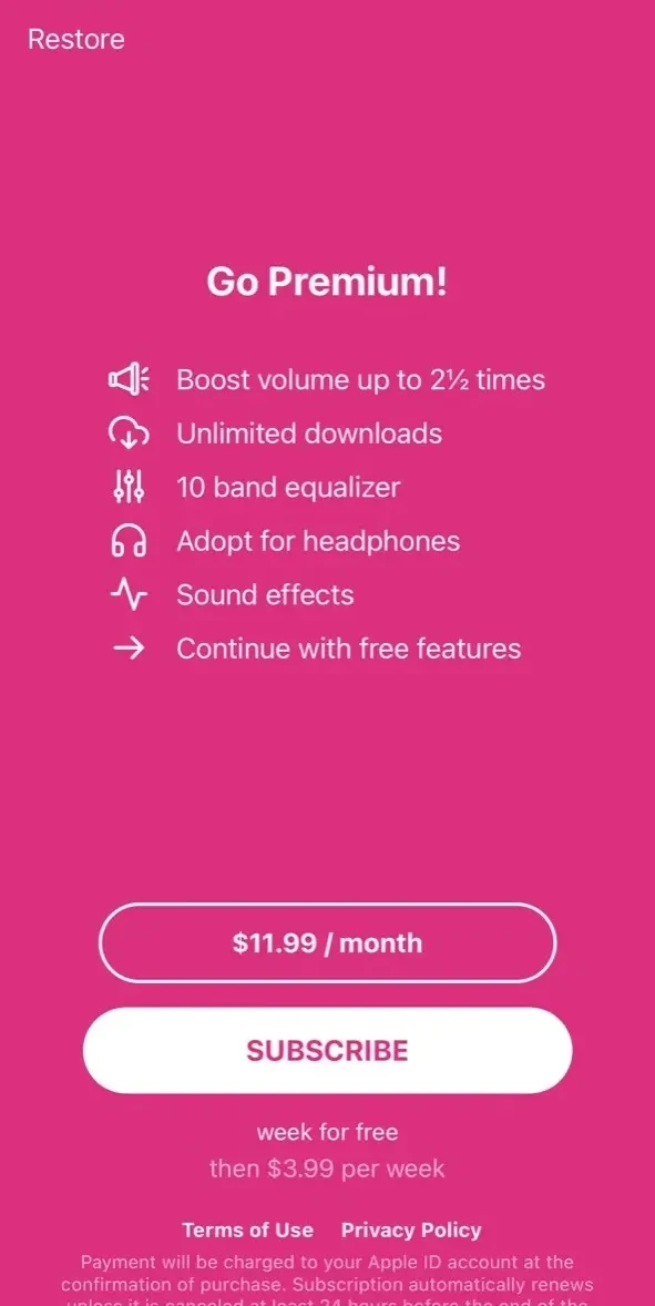 Beat Buds HeadPhones Connect paywall screen