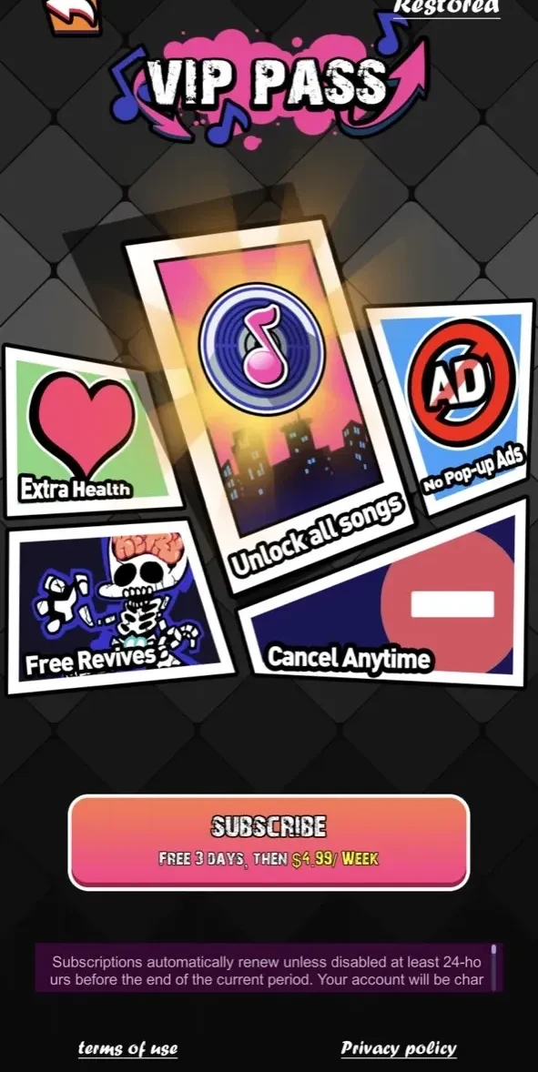 Beat Duel paywall screen