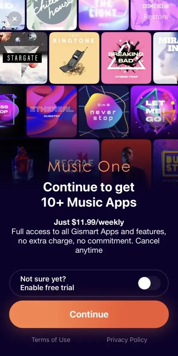 Beat Jam paywall screen