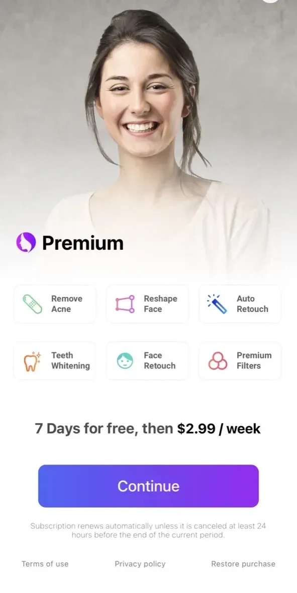Beauty Editor paywall screen