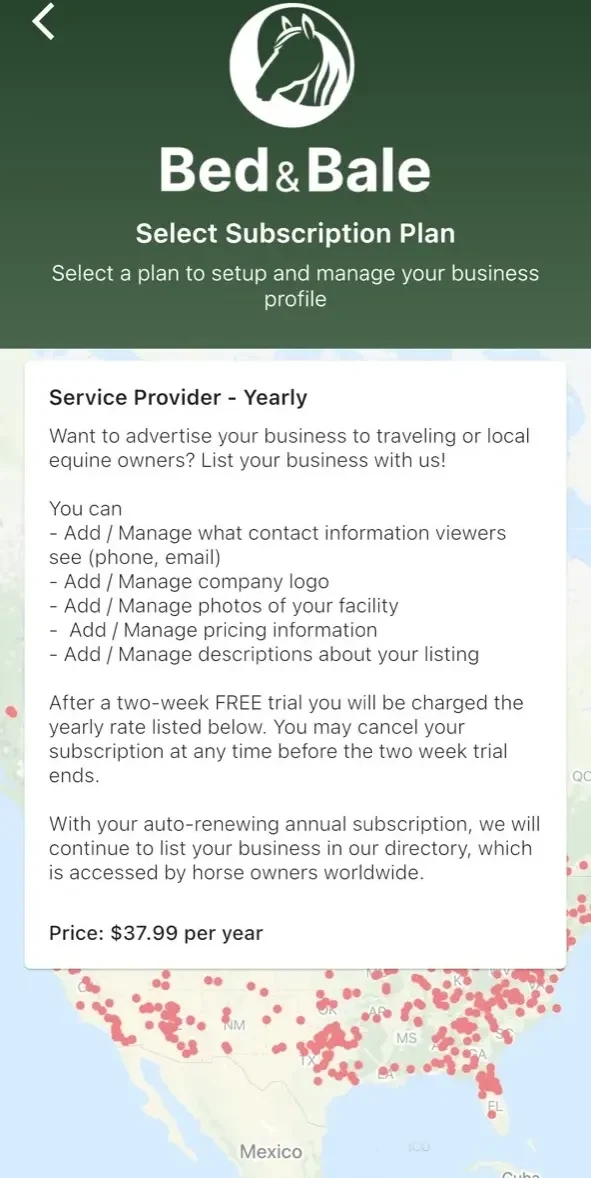 Bed paywall screen